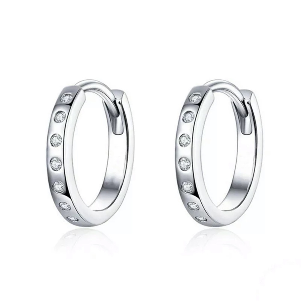 Elegant 925 Silver Drop Earrings Cubic Zirconia - Picture 3 of 5